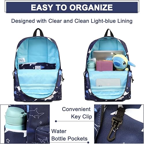 Miniatura 3 de VASCHY - Mochila ligera resistente al agua, mochila casual para hombres y niños, tiburón
