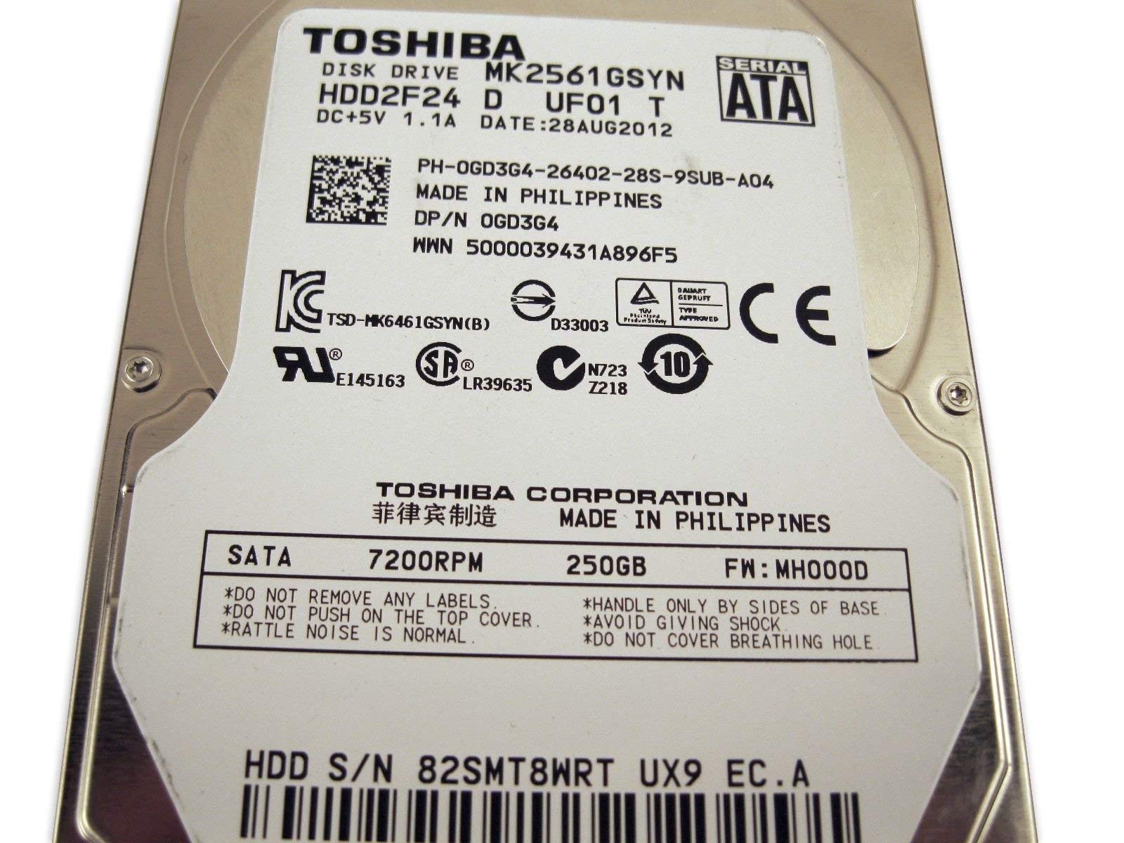 Dell GD3G4 MK2561GSYN 2.5インチ SATA 250GB 7200 300 MB/s 東芝 ラップトップ ハードドライブ Precision M6700 (更新) Amazon | Dell GD3G4 MK2561GSYN 2.5インチ SATA 250GB 7200 300 MB/s