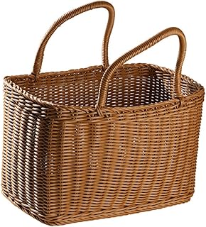 Hoement Cesta De Tecido Rattan Cesta De Armazenamento Cesta De Casamento Cestas De Flor Menina Para Casamentos Cesta De Mão Simples Cestas De Plantas Tecidas Cesta De Flores Cesta De