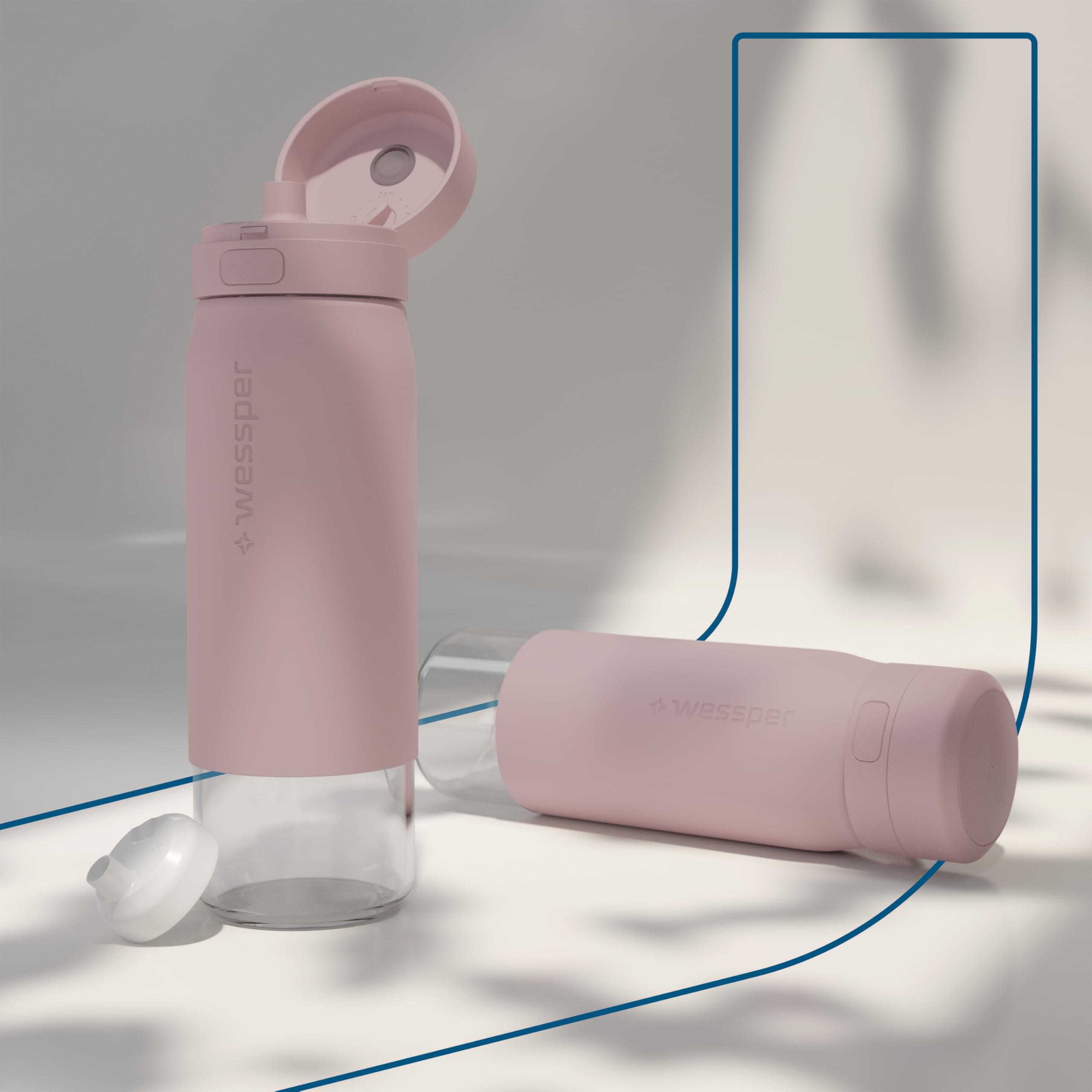 Wessper Drinkfles Roestvrij Staal 700ml Lekvrije Thermosfles BPA-Vrij met 3 Deksels | Zilver Elegante, Dubbelwandig Drinkfles Sport | Geïsoleerde Fles voor Sport, School, Gym, Outdoor, Kantoor