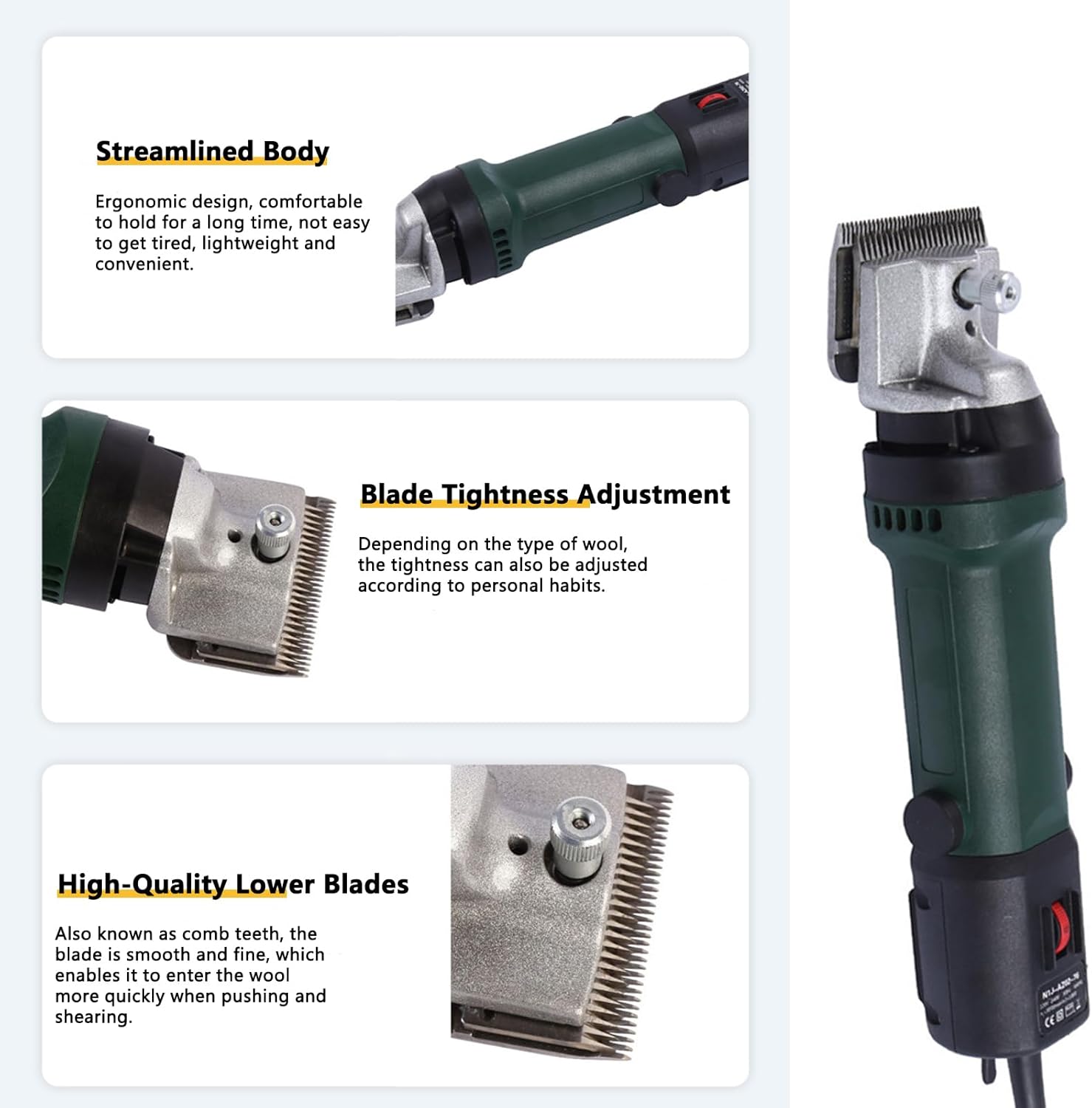 Machine Trimmer, 690W Electric Horse Sheep Clipper, Shaver Clipper Hair Grooming Equine Animals Shearing