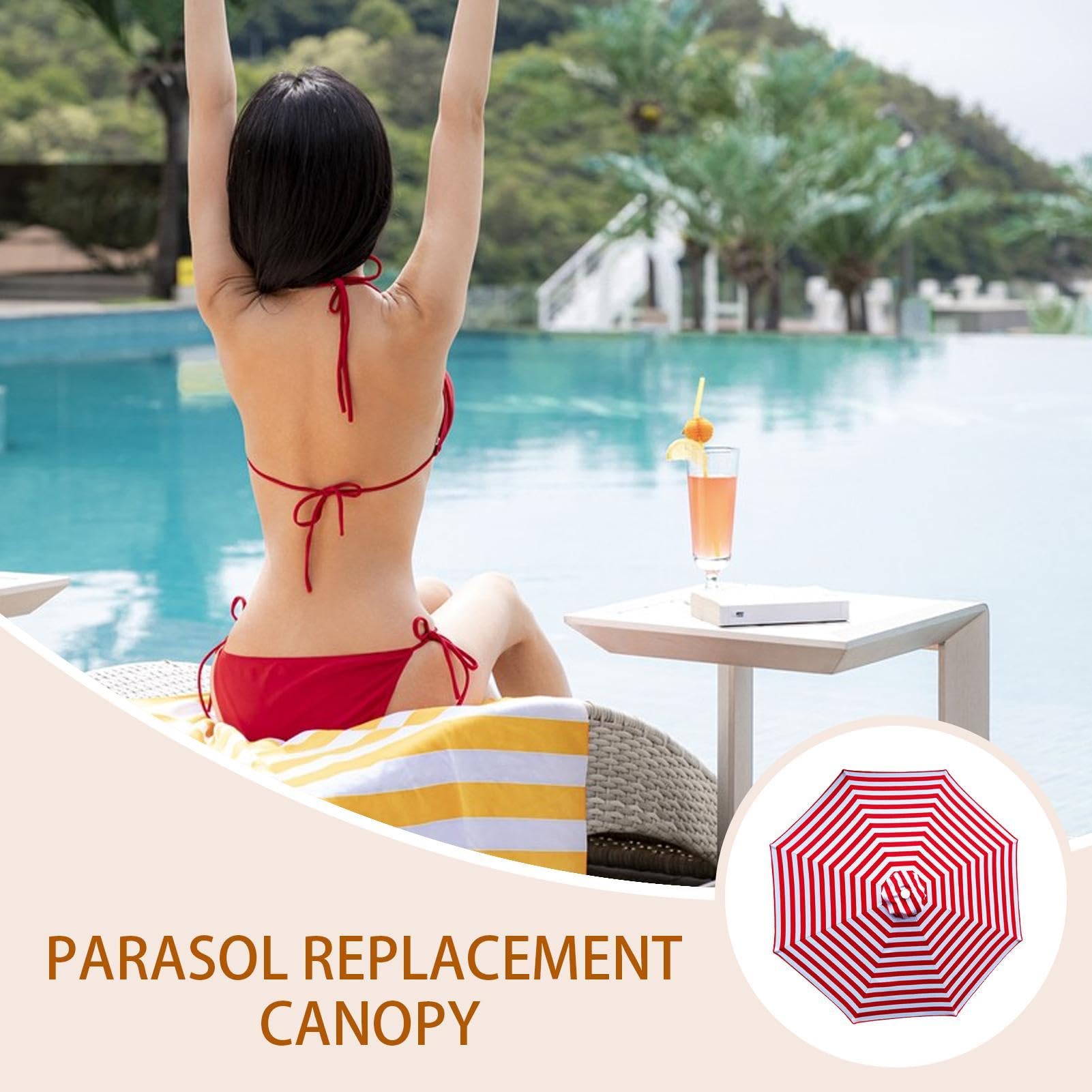 Wymienny Do Parasola Tarasowego Wiatroodporny Zastępczy Parasola | Zastępcze Daszki Górne Na Patio, Podwórko, Ogród Za Domem, Ogród, Werandę, Dla Kobiet, Mężczyzn, Dorosłych