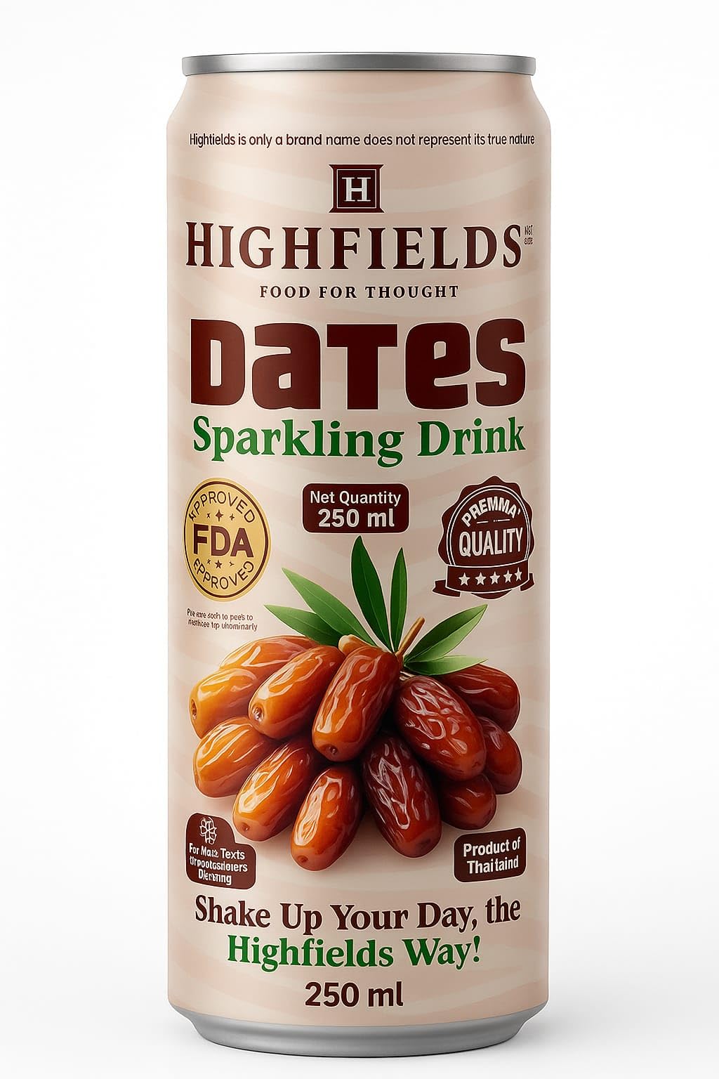 HIGHFIELDS Dates Sparkling Drink 250ml – Premium Low Sugar Sparkling Soda with Natural Dates Extract | Refreshing Fizzy Beverage | Clean Energy Hydration | 250ml Can (Pack Of 4)-image-48