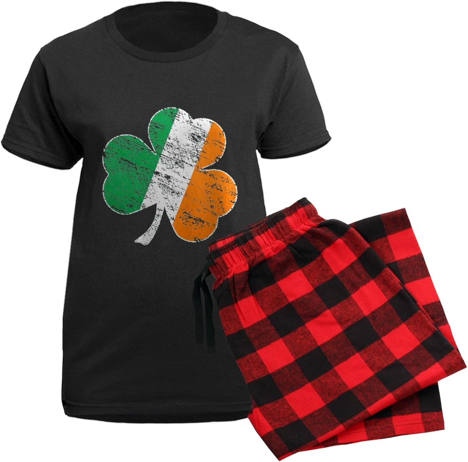CafePress Vintage Distressed Irish Flag Shamrock Pajamas Womens Novelty PJ Sleepwear