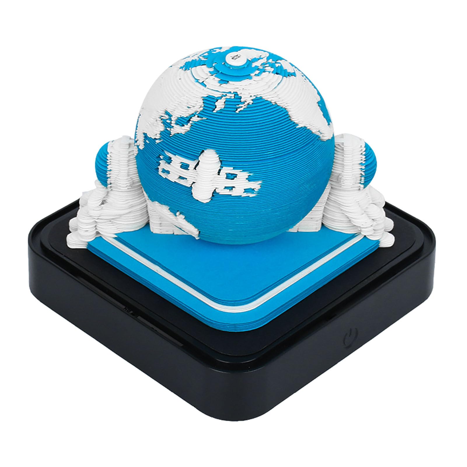 3D Calendar 2024 Earth Shape Time Piece Calendar with 3D Technology, 3D Calendar Tear Off 2024 Desk Calendar Memo Pad, 3D Calendar for Home Office School Gift (Blue)