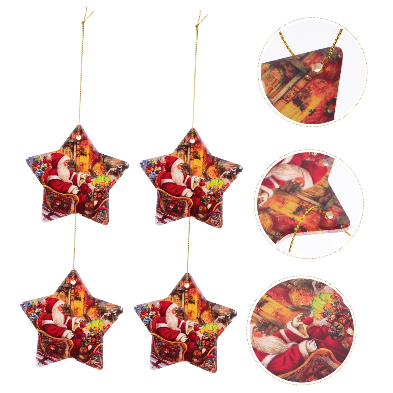 Didiseaon 10pezzi Ornamento Strega di Natale in Ceramica Forma di Stella Pendenti per Albero di Natale Decorazione Appesa per Albero