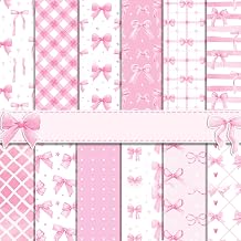 24 Sheets Decorative Double-Sided Papers for Scrapbooking, 12 Designs Diary Supplies, Cardboard Paper Pattern for Journal DIY Album (Pink, 30x30cm)