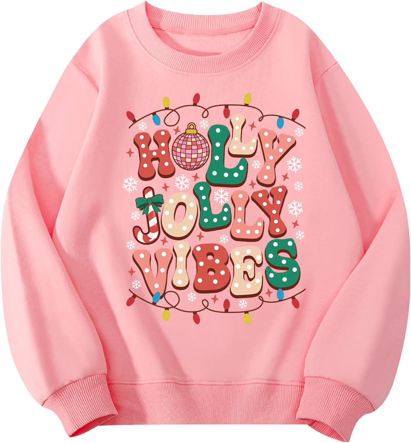 Christmas Sweatshirt for Girls Ugly Xmas Santa Cotton Graphic Crewneck Pullover Top 3-12 Years