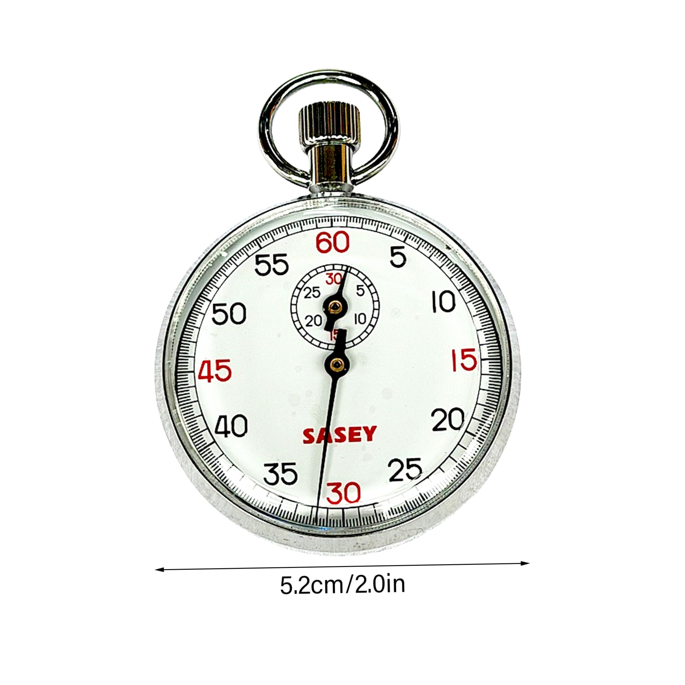 Chronomètre mécanique chronographe analogique en Acier Inoxydable – Montre d'arbitre de démarrage/Pause/réinitialisation à Un Bouton pour Le Sport, Les Tests, Les années 60, Les chronomètres