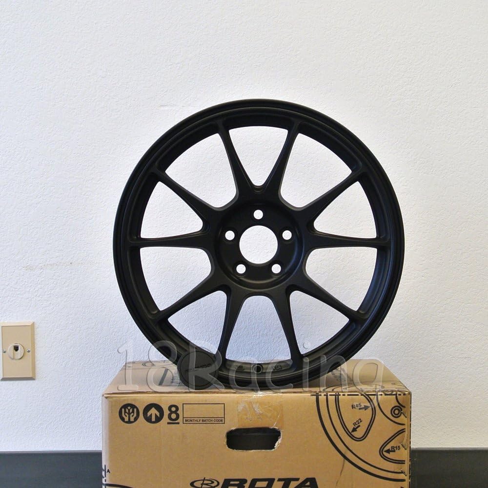 4 PCS ROTA TITAN WHEELS 17X8 5X100 45 73 FLAT BLACK LIGHTWEIGHT ONLY 17 LBS