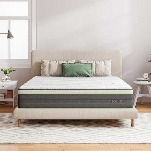 Novilla Queen Mattress, 12 Inch Gel Memory Foam Hybrid Queen Mattress
