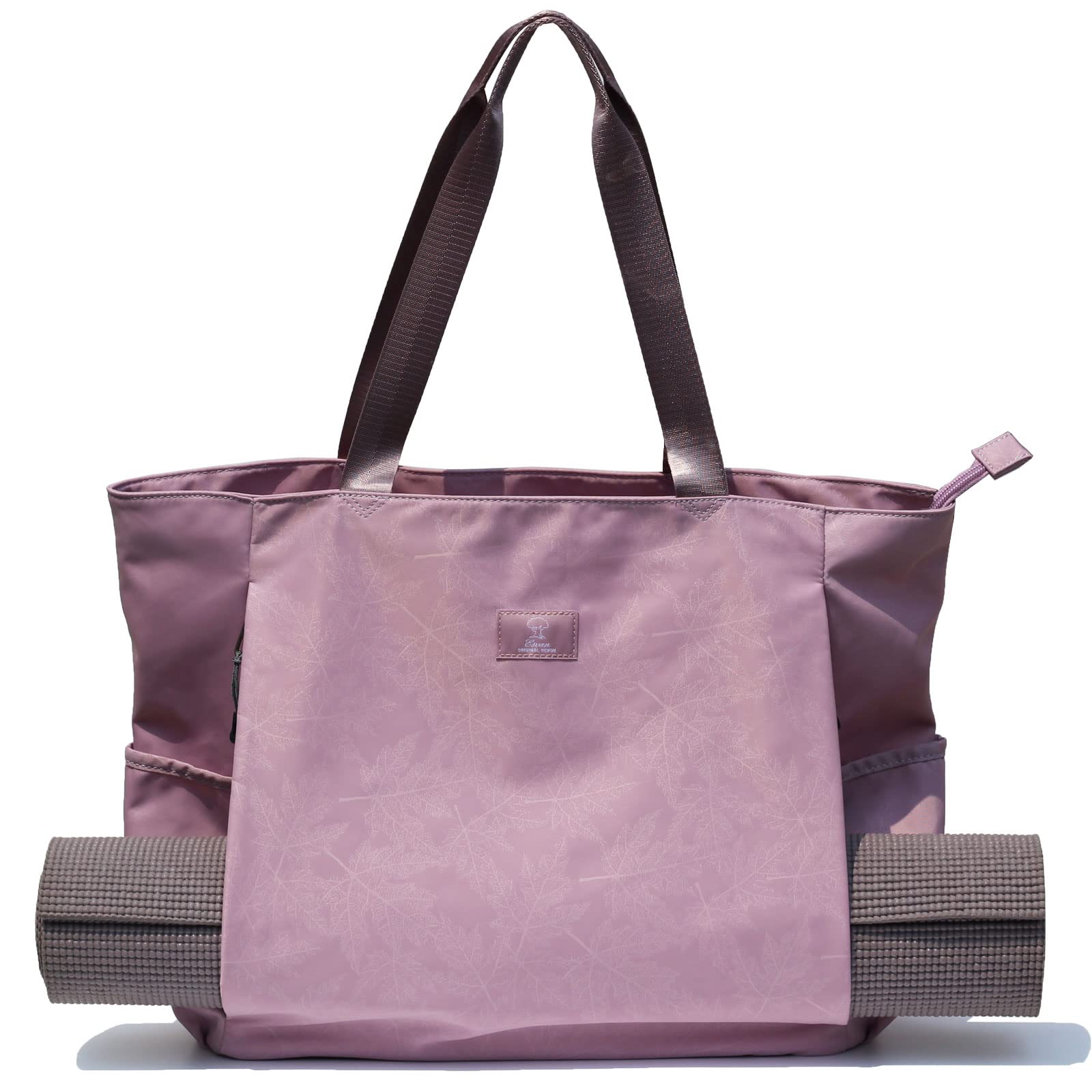 ESVAN Yoga Mat Bag Yoga Tote Carrier Shoulder Bag Carryall Tote for Office,Yoga,Pilates,Travel,Beach and Gym (H Pink)