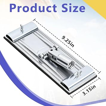 No-flip Pole Sander Head for Drywall Featuring Quick Release Clips, Universal Coarse Thread and Male Threaded Design for Wall and Ceiling Sanding, Head Only