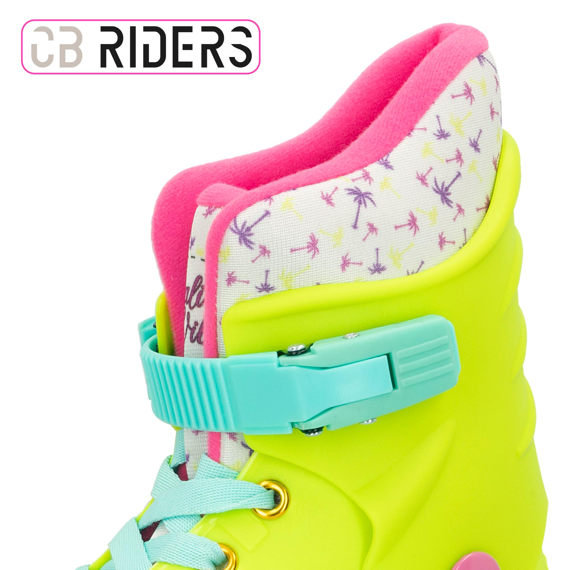 ColorBaby CB Riders - Patines en línea, Amarillo neón, Cierre Ajustable con Hebilla y Cordones, T.36-37, A Partir de 3 años, Máx. 50 kg, Patinetes en línea Infantiles, Modernos y sofisticados (85426)