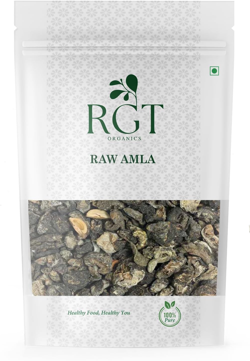 RGT Organics Raw Dry Amla Pieces 200g, Organic Sukha Amla Sabut for Eating, No Sugar No Salt, Vitamin C Rich for Immunity, Digestion & Hair Care
