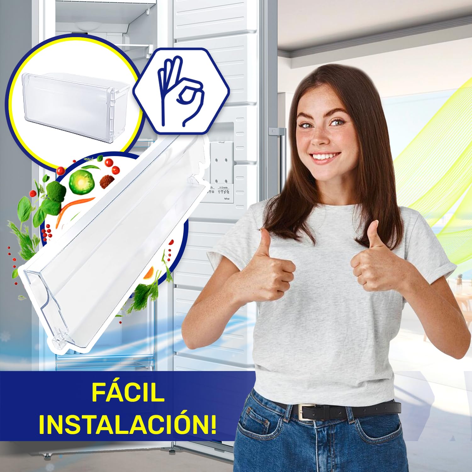 Tapa Cajon Congelador 387x139x37mm 00708742 para Bosch - Garantía 10 Años | MONTERAL