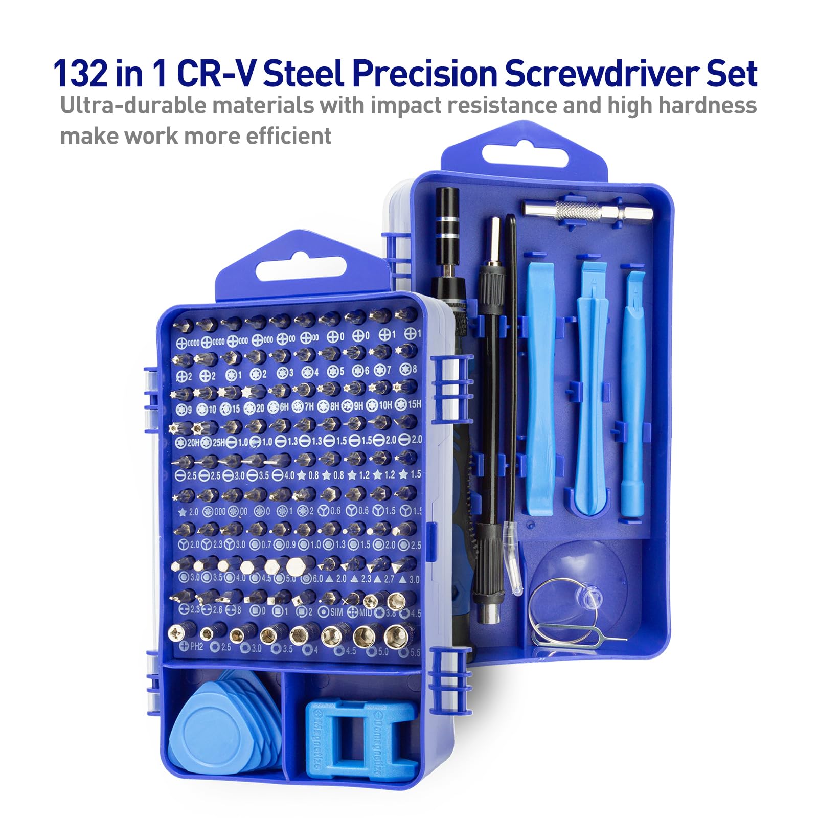 Eventronic 132 in 1 Set Cacciaviti Precisione Magnetici Professionali, Mini Magnetici kit di Riparazione, per Portatile Telefono Cellulare, Tablet, Laptop, Switch, Occhiali, Orologi, Elettronica