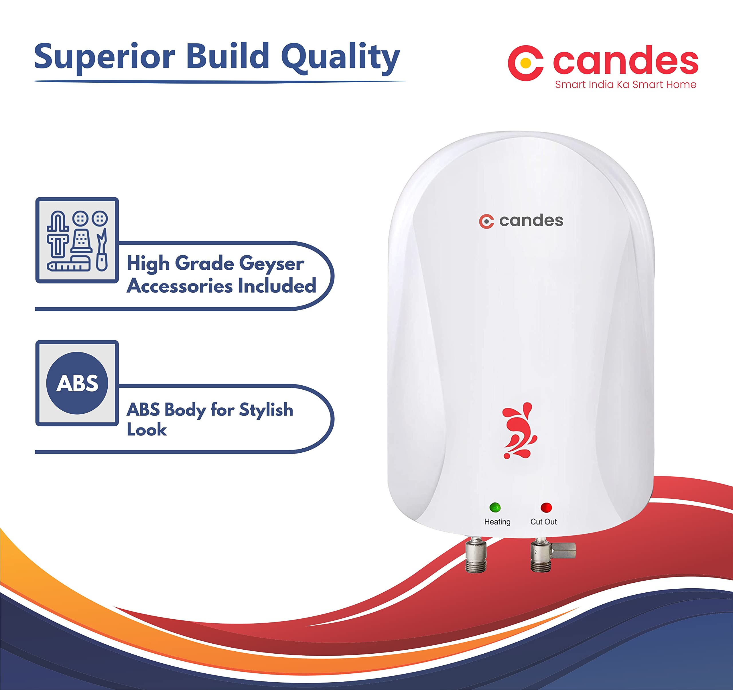 Buy Candes Geyser 3 Litre | 2 Years Warranty | Water Heater For Home, Water  Heater, Instant Geyser, Instant Water Heater, Water Geyser, Heater For  Water Heating, Electric Geyser, u200e3000 W - Fiesta (White) Online at Low  Prices in India - Amazon.in