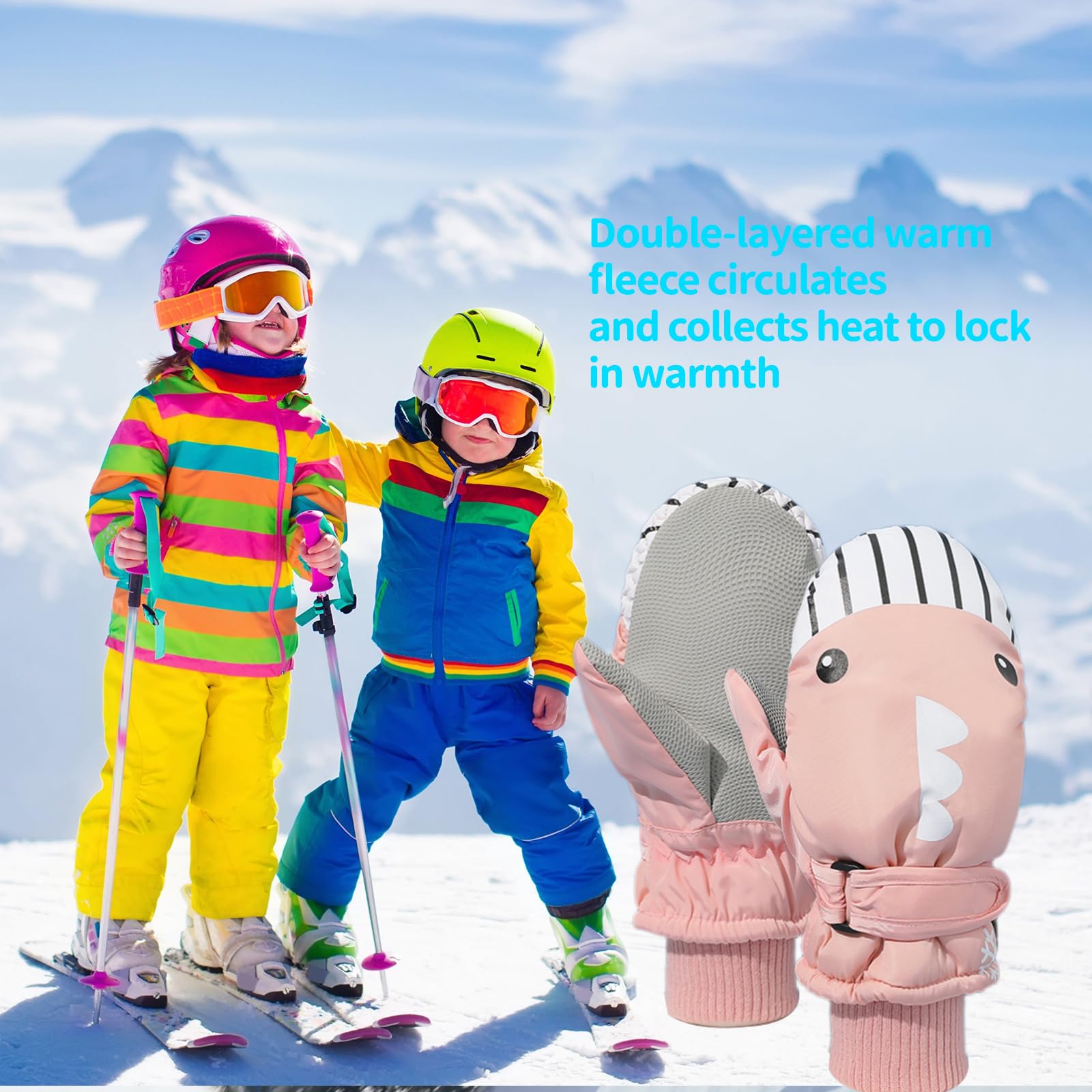 Gants De Ski Enfants Vihir - Imperméables, Chauds Et Coupe-Vent 2-10 Ans