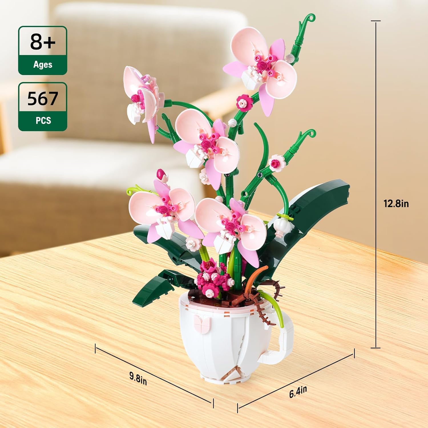 Amazon.com: Pink Orchid Flower Building Set,Compatible with Lego