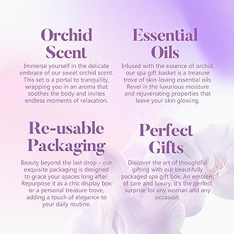 Gifts for Women BODY & EARTH Birthday Gifts for Women, Skincare Gift Set Orchid Scent 5PCS Skin Care Set, Gift Set for Her, Sister, Wife, Mum, Girlfriend Moisturizing Travel Kit