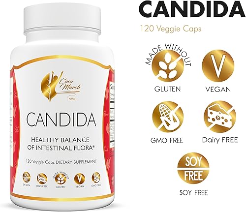 Miniatura 3 de Cocó March N.M.D Candida - Limpieza de 30 días - Hecho de hierbas y enzimas - Sin gluten, vegano, sin OMG, sin lácteos, sin soja, 120 cápsulas