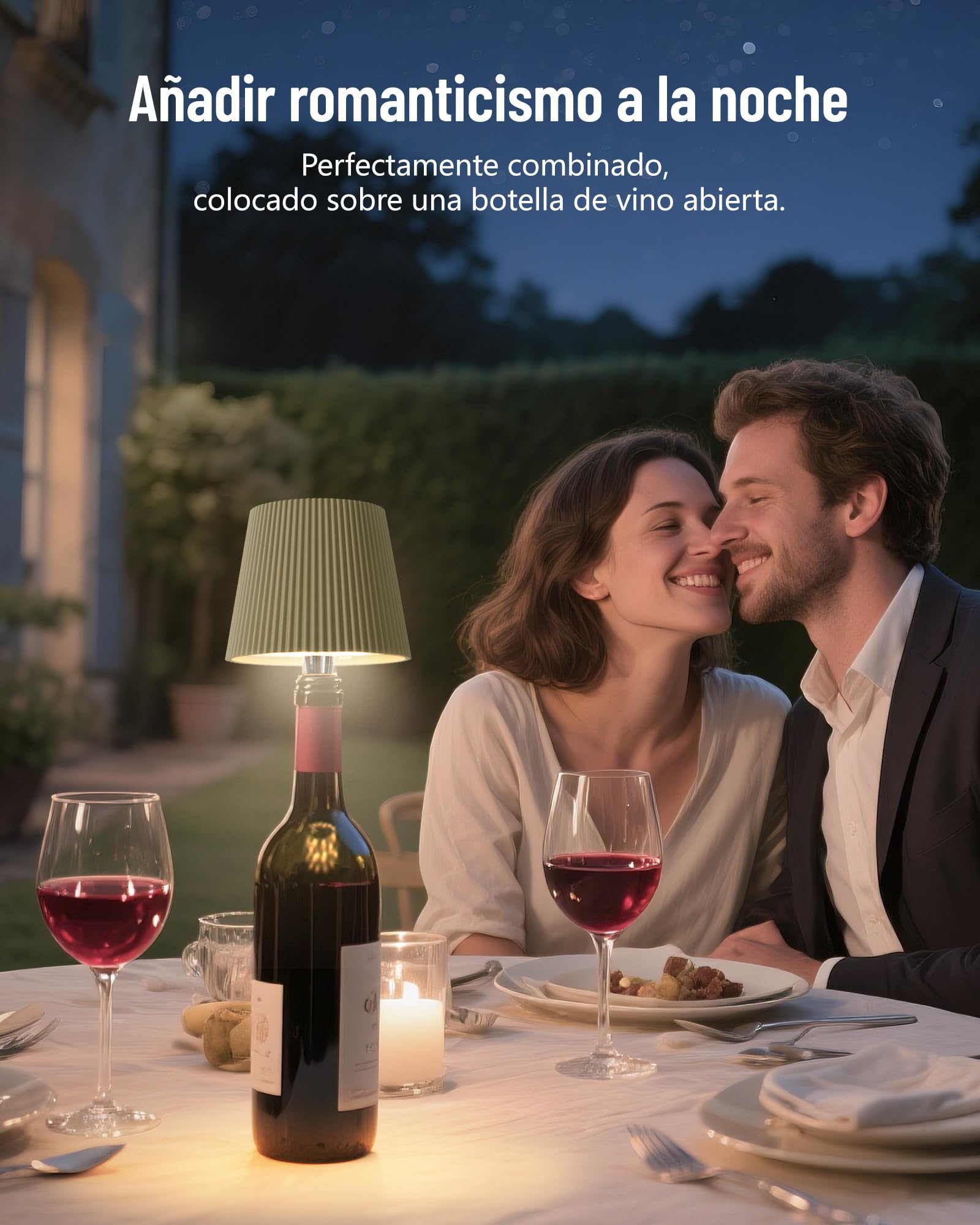 Beaeet lámpara Botella LED Blanca, Recargable USB-C, sin Cable, IP54, 3 Tonos Regulables, para Botella de Vidrio, Mesa, balcón, terraza, Camping, Fiesta