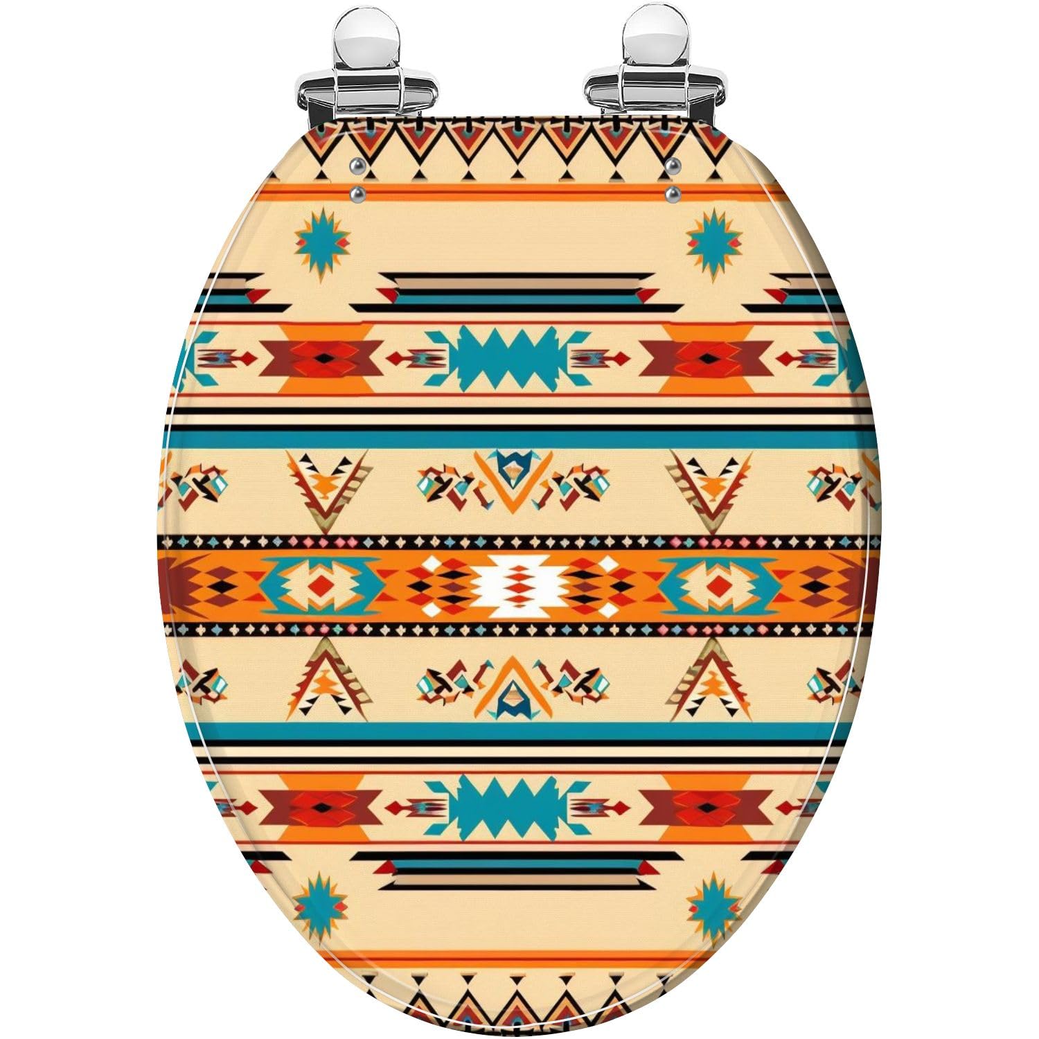 Southwest Western Style Resin Elongated Toilet seat with Cover - Quiet Close, Quick Release Hinges, Easy to Install, Style, Toilet, Western, Resin, seat, Elongated, Southwest, Cover