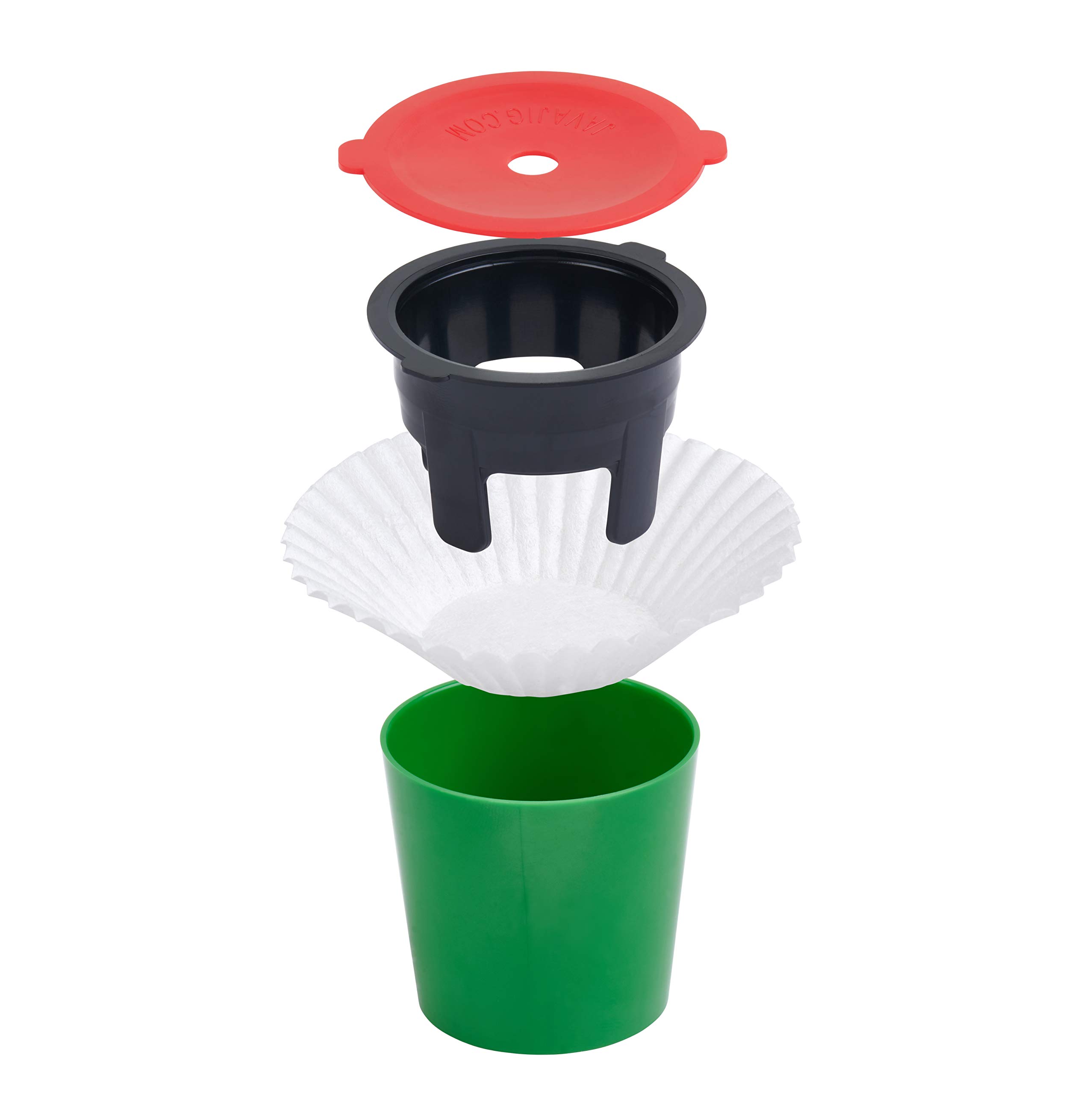 JavaJig Reusable K Cup (6 JavaJigs; 180 Filters) 2.0 compatible - Our refillable K Cup for Keurig uses pressure to brew a flavorful, healthy, cost effective, and eco-friendly cup of coffee MADE IN USA