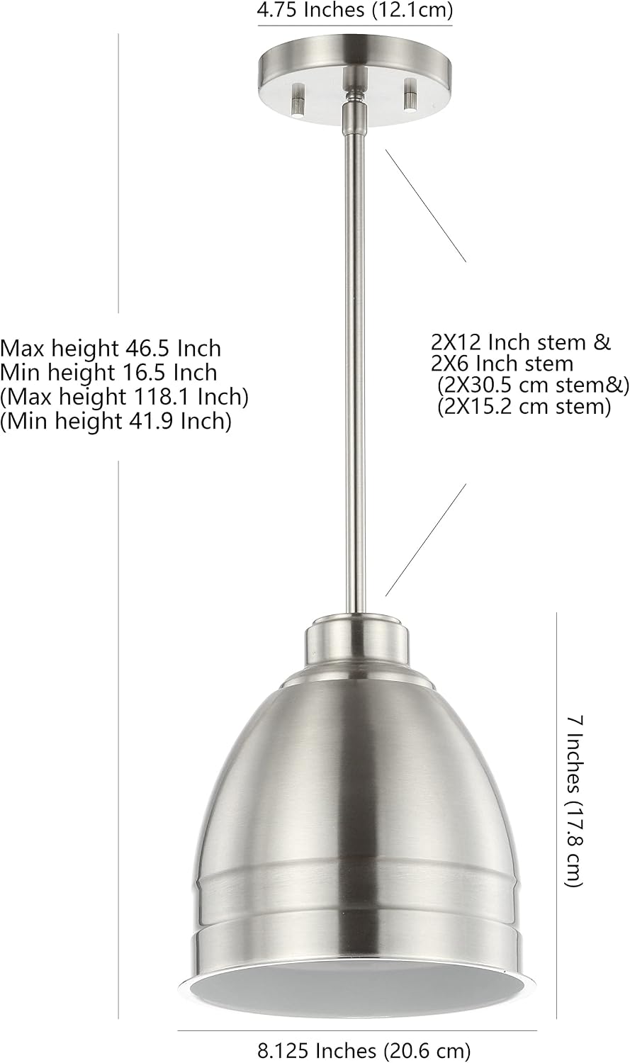 SAFAVIEH PND4043A Lighting Riley Adjustable Nickel (LED Bulb Included) Pendant
