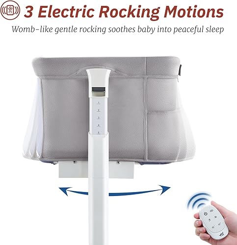 Miniatura 2 de Moisés eléctrico para bebé, cuna mecedora automática, cama de noche eléctrica para bebés recién nacidos con ruedas, cuna mecedora automática de 5