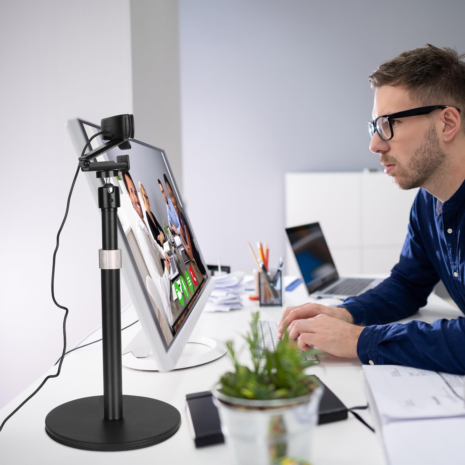 Mippko Soporte para cámara web para escritorio, rosca de 1/10.2 cm-20, compatible con Logitech Webcam C920 / C920S / C920x / C922 / C922x / C925e / C930 / C930e / C615 / C960, cámara réflex