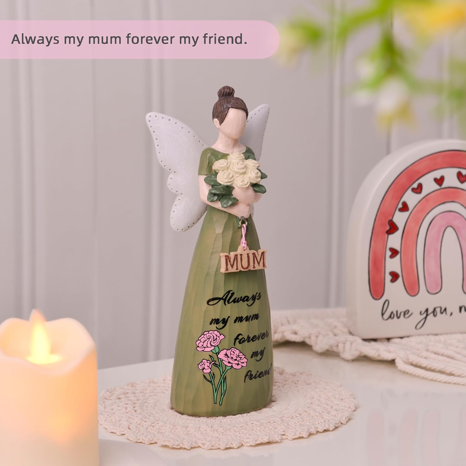 Mom Birthday Gifts,Mom Friend Birthday Gifts for Women,Mothers Figurine Gifts,Angel Figurine for Mother’s Day,Sculpted Hand-Painted Figurine - Image 5
