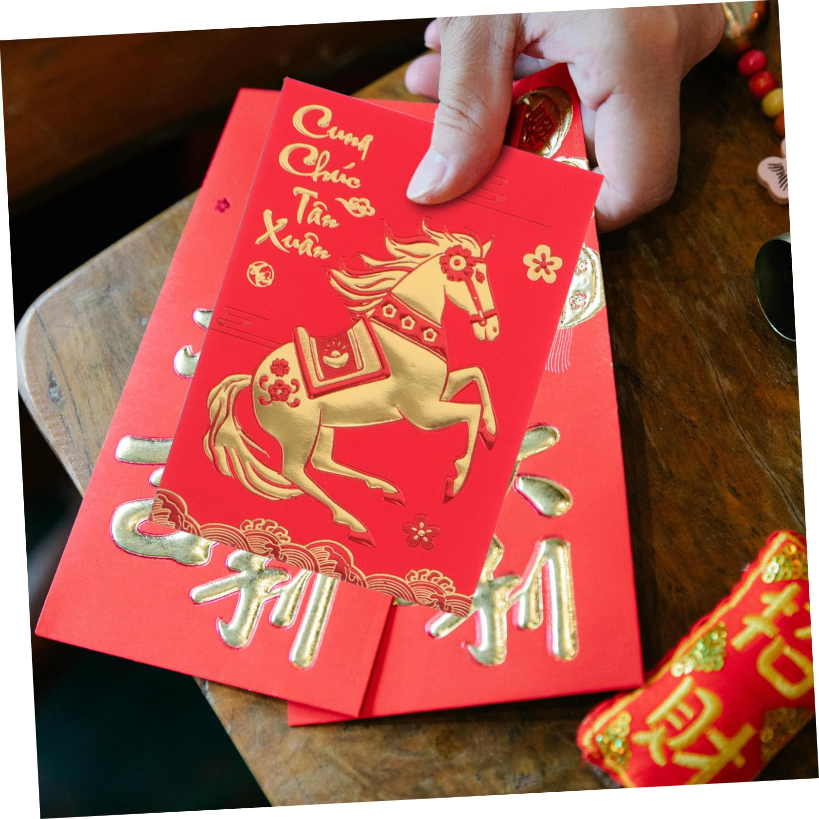 DOITOOL 360 Piezas Sobres Rojos Hongbao Creativos Año del Caballo Papel Festival la Temporada Sobres Rojos para Dinero Boda
