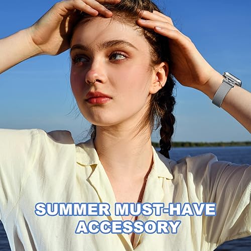 Miniatura 4 de Correa de malla estrecha compatible con Apple Watch Band de 1.496 pulgadas, 1.575 pulgadas, 1.614 pulgadas, 1.654 pulgadas, correa magnética delgada