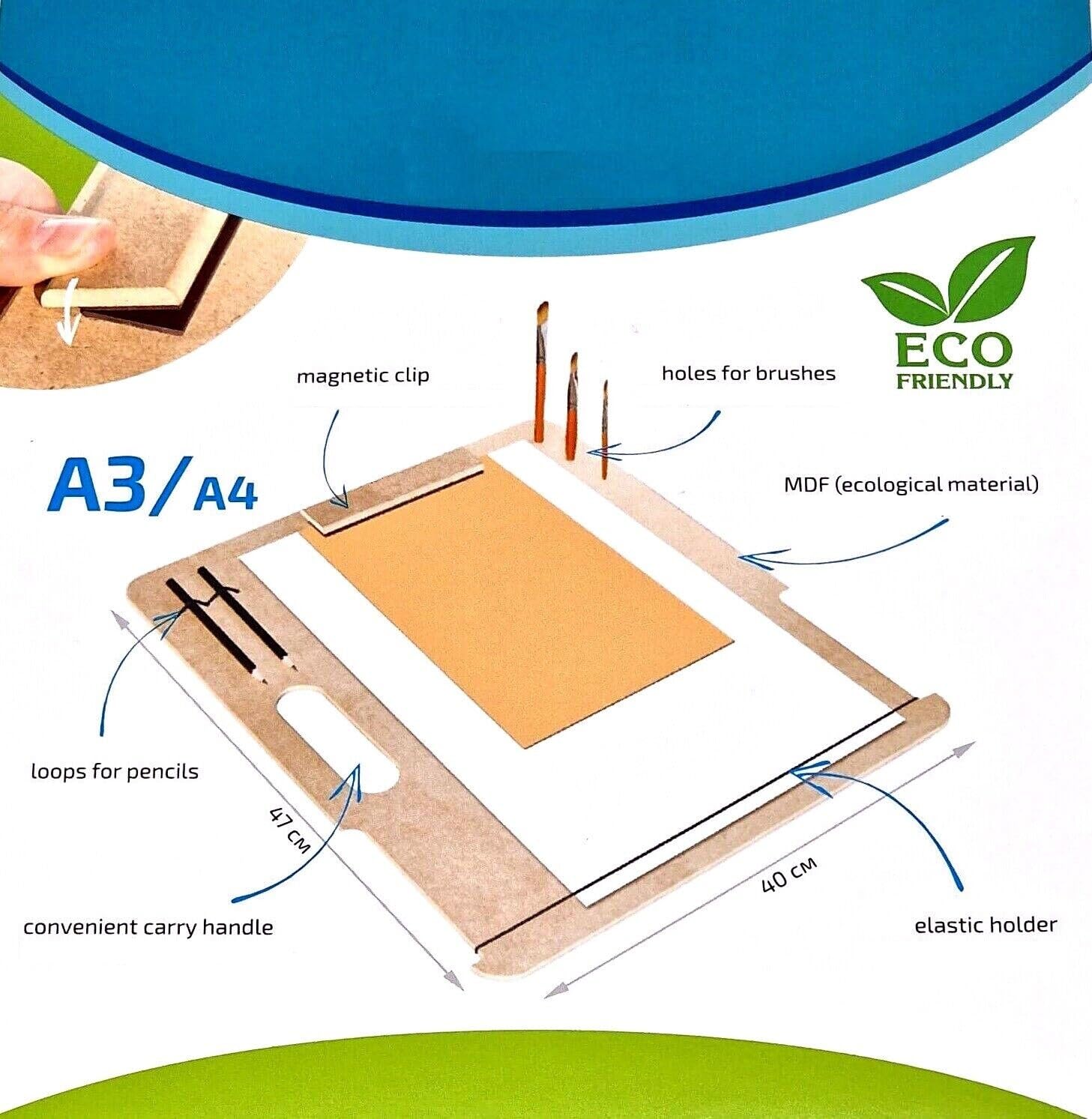 COSTWAY Tavolo da Disegno, Scrivania per Arte Inclinabile e Regolabile in Altezza con Sgabello, Cassetti, Portapenne e Ripiano, Ideale per Disegnatore, Pittore e Ingegnere (Naturale