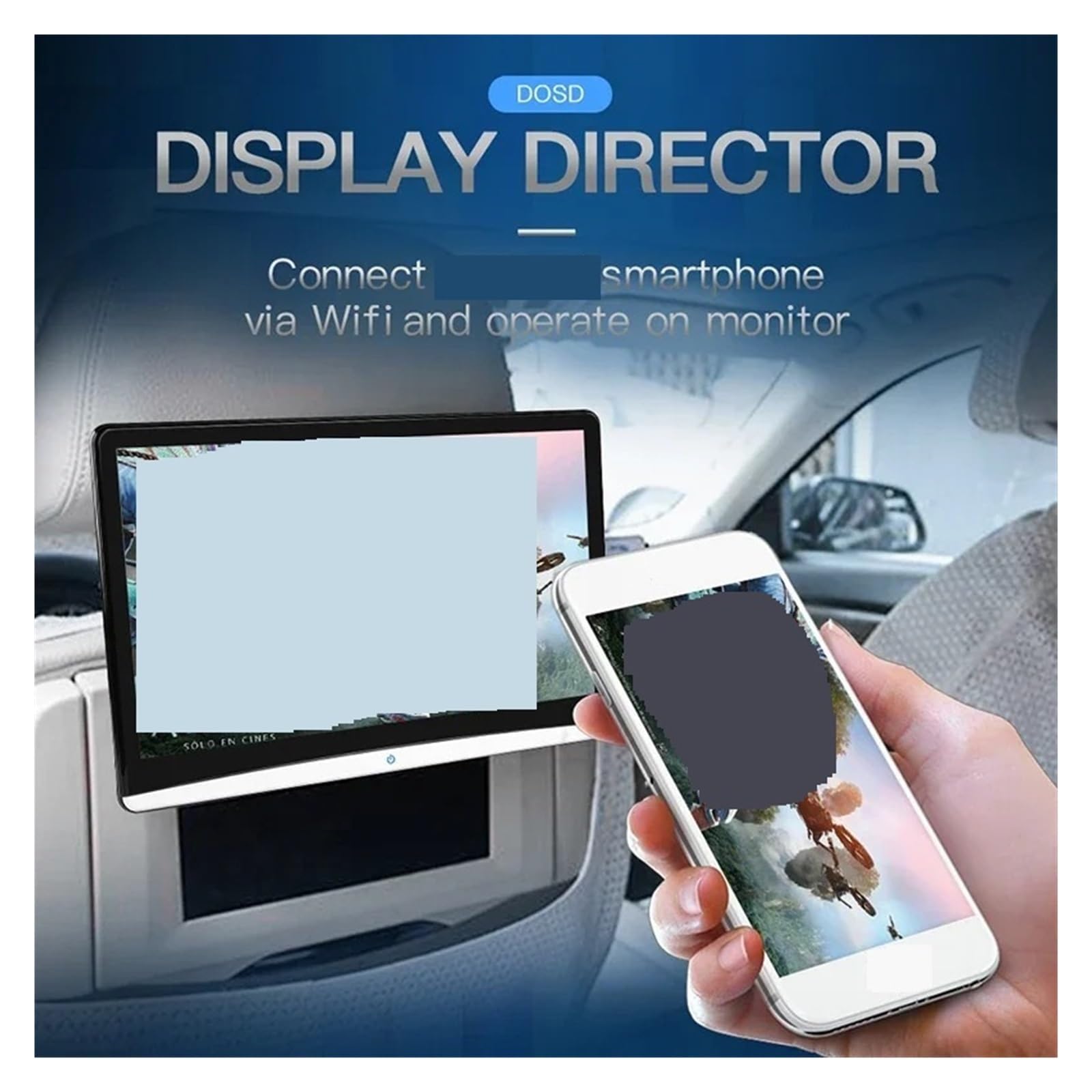13,3 Pouces 10 Voiture TV Appuie-tête Moniteur 1080P Casque Tablette Écran Tactile Bluetooth/HDMI Entrée + Sortie/FM/Miroir Lien Lecteur Vidéo(1 pcs 4G-64G)