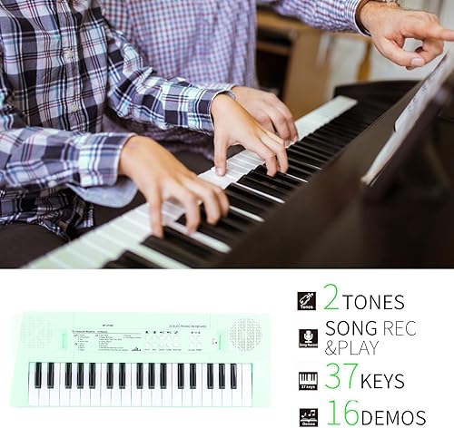 Miniatura 3 de Piano eléctrico de 37 teclas teclado eléctrico para principiantes con micrófono, sistema de fuente de alimentación dual carga USB o baterías