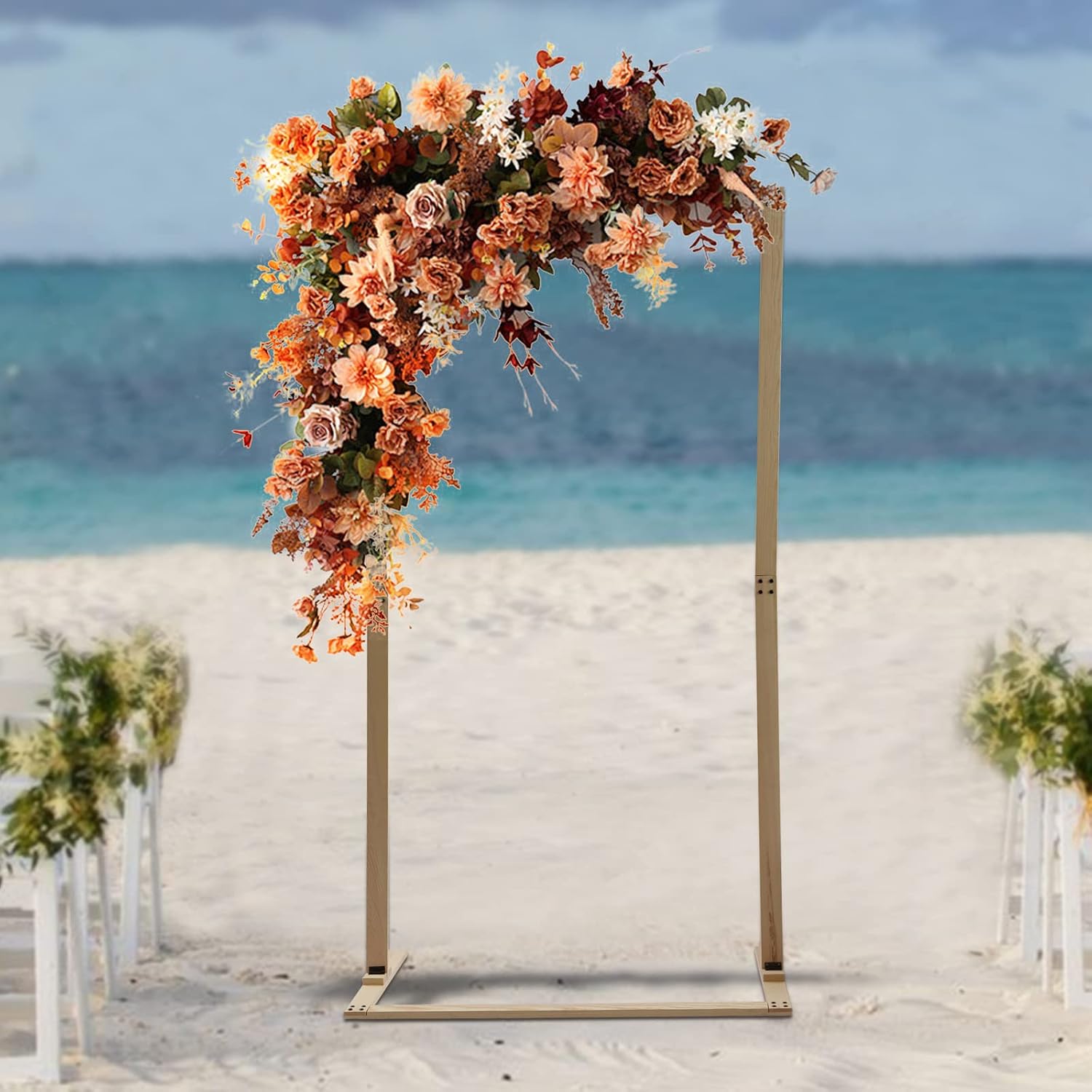 Arco de boda de madera, arcos de boda para ceremonia, marco de telón de fondo, arco de jardín de flores para boda, fiesta de cumpleaños, baby shower, 7 pies Colombia