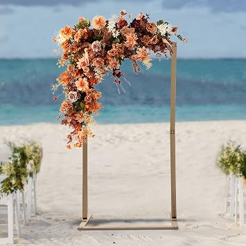 7FT 6.83LBs Wedding Arch Backdrop Stand, Retro Square Wooden Bracket with Base, Freestanding Decorative Flower Rack for Weddings, Birthday Parties, Engagements, Commercial Events