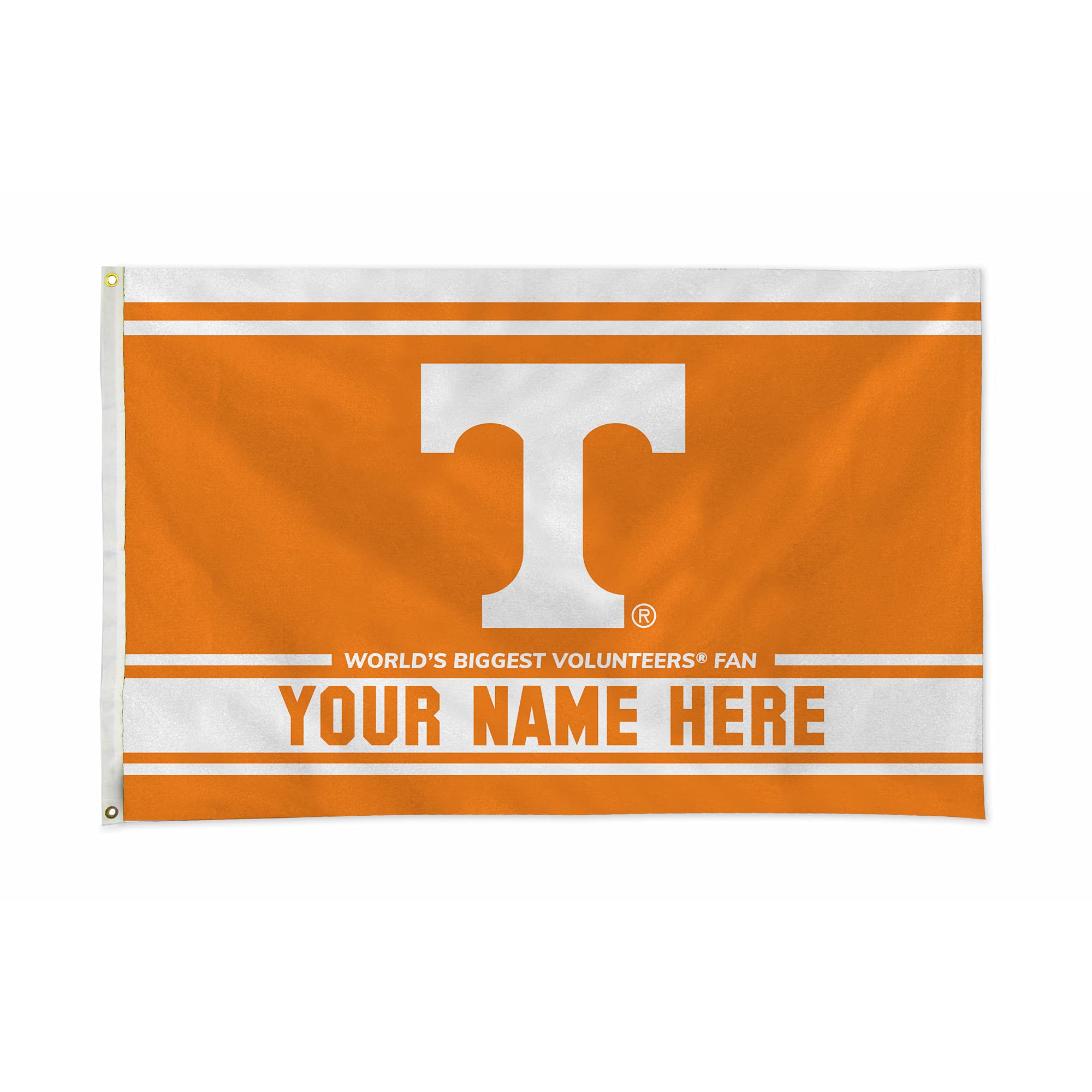 Rico Industries NCAA Tennessee Volunteers Personalized - Custom 3' x 5' Banner Flag - Made in The USA - Indoor or Outdoor Décor