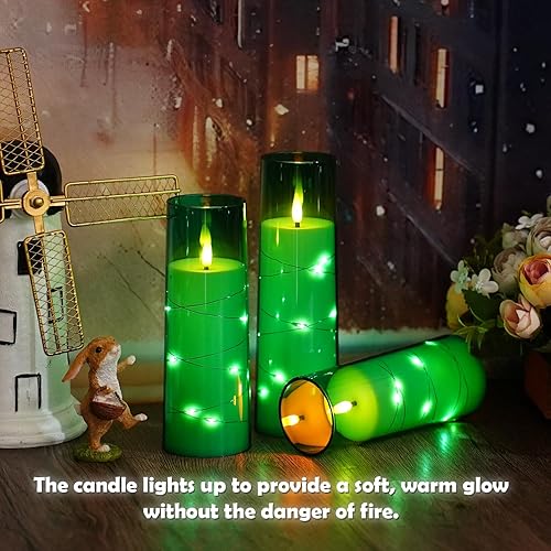 Miniatura 70 de Velas LED sin llama con temporizador, 5 velas parpadeantes sin llama para ambiente romántico y decoración del hogar, carcasa acrílica estable