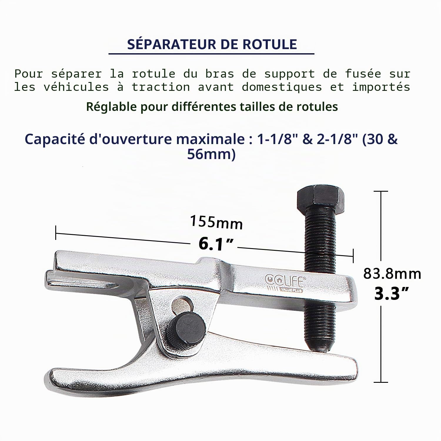 CCLIFE 5 pièces kit arrache rotule pour triangle de suspension Extracteur de rotule universel | Extracteur de rotule - Outil universel pour exprimer sans endommager tous les joints à rotule sur le châssis