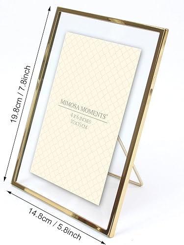 Miniatura 9 de MIMOSA MOMENTS Marco de fotos flotante de metal de latón (latón, 5 x 7)