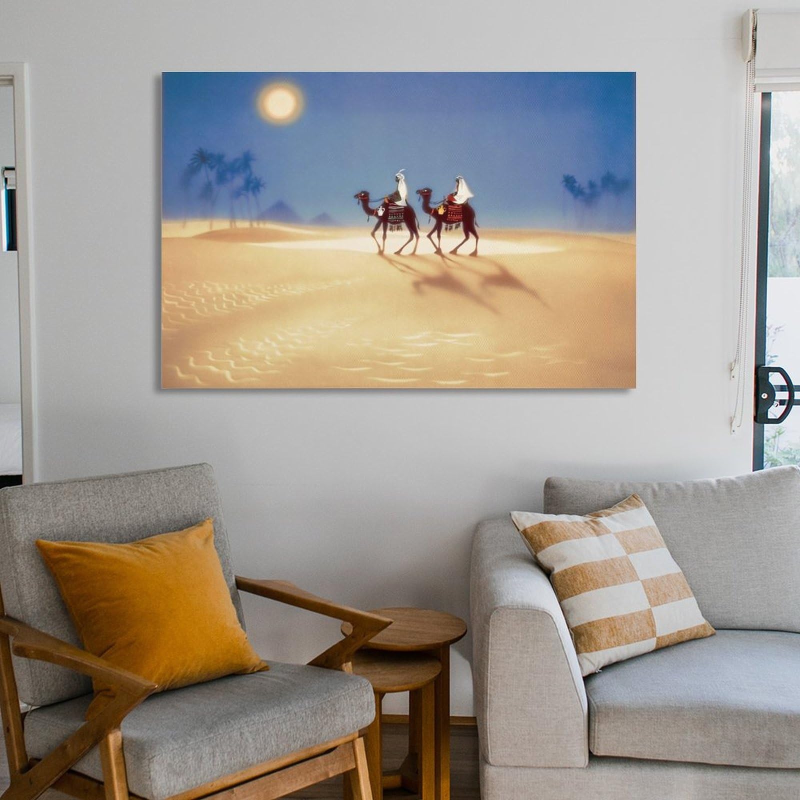 Amazon.co.jp: 藤城清治 月の砂漠 絵画 ポスター 工芸品の装飾品 壁の