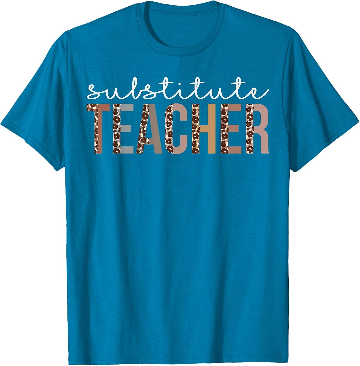 Substitute Teacher Leopard Appreciation for Women for Work T-Shirt image 4