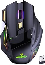coconut Gold+ Wireless Gaming Mouse Rechargeable, Bluetooth + 2.4GHz Dual Mode Multi Device Mouse, 3200 DPI, RGB LED Gamin...