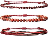 Vista 226 de Handmade Natural Stone Beaded Healing Bracelet Gift for Men Adjustable Rope String Bracelet