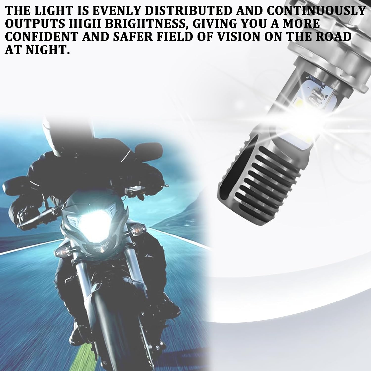 12-80V H4 LED Motorcycle Headlight Bulb, High Brightness 3030 LED Chips High & Low Beam Replacement Lamp, IP65 Waterproof Motorcycle Headlight Accessories for Motorcycles, Scooters & ATVs