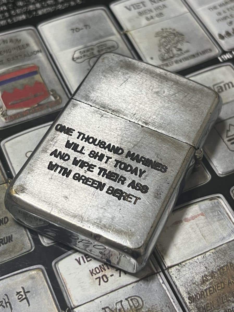 ベトナムZIPPO 1969年製 DA KRONG ヴィンテージ ZIPPO】ジッポー：ベトナムZIPPO/1969年製造品 女性と犬